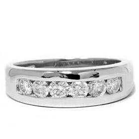 Men's 14k White Gold 1.00ct SI Diamond Ring