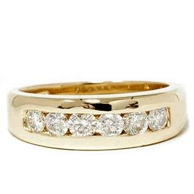 14k Yellow Gold 1.00CT SI Diamond Wedding Ring