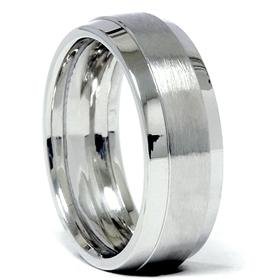 14k White Gold 7.5mm Brushed Comfort Fit Wedding Band