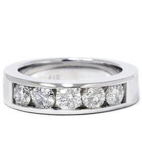 14k White Gold 1.25ct Diamond Wedding Ring