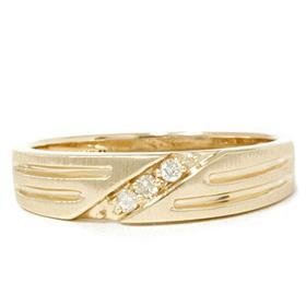 14k Yellow Gold .12CT Men's Diamond Ring
