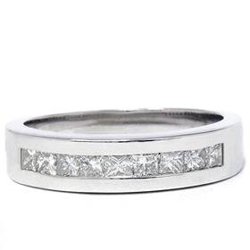 14k White Gold 1.00CT Princess Cut Diamond Wedding Ring
