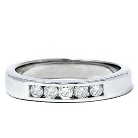 Men's 14k White Gold Diamond Channel Set Ring