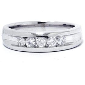 Men's 14K White Gold .50 Ct. Brilliant Diamond Ring