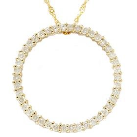 14k Yellow Gold 1.00ct Circle Diamond Pendant