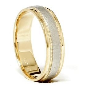 18k Gold & Platinum Brushed Two Tone Wedding Band