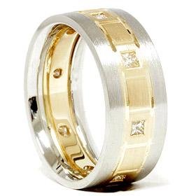 Platinum & 18k Gold Two Tone Diamond Wedding Ring
