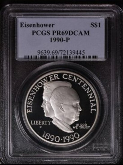 1990-P Proof Eisenhower Centennial PCGS PR69DCAM - aq3