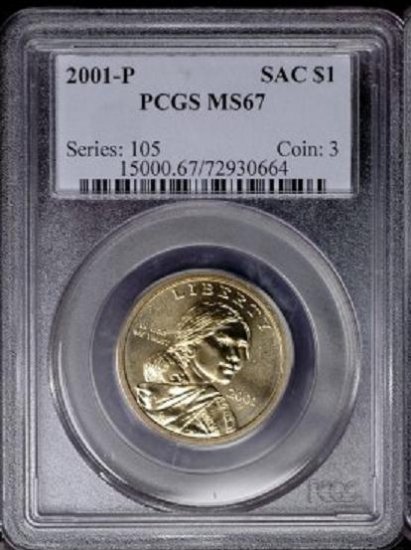 2001-P Sacagawea Golden Dollar PCGS MS67 - au6