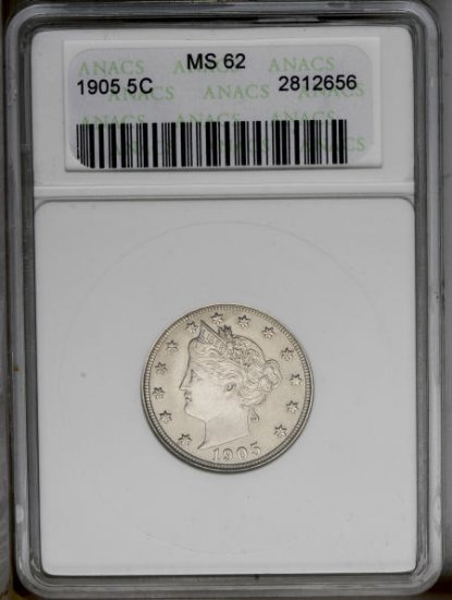 1905 Liberty Head Nickel ANACS MS62 - ak0