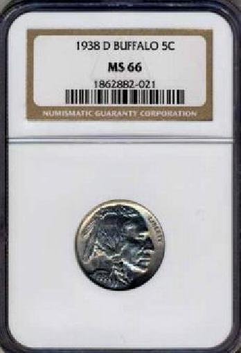 1938-D Buffalo Nickel NGC MS66 Blast white - av4