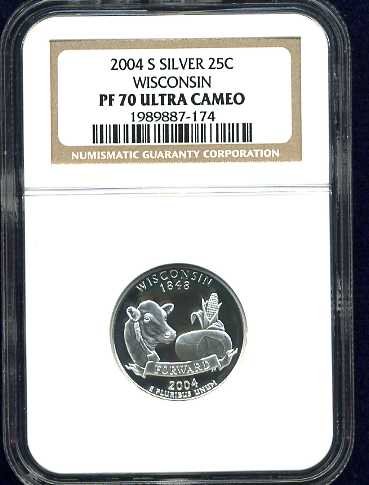 2004-S Silver Wisconsin Quarter NGC PF70 UCAM