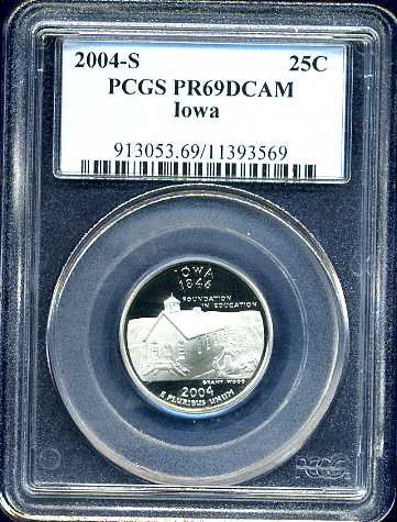 2004-S Clad Iowa Quarter PCGS PR69DCAM
