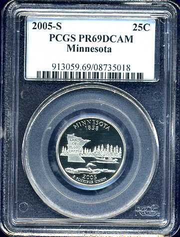 2005-S Clad Minnesota State Quarter PCGS PR69DCAM