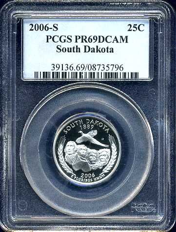 2006-S Clad South Dakota Quarter PCGS PR69DCAM