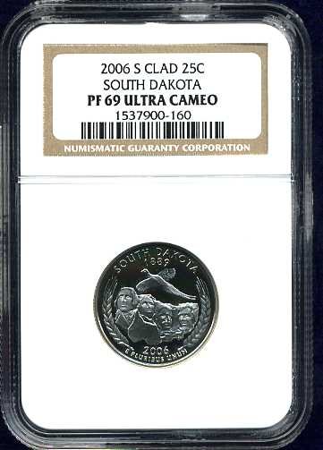 2006-S Clad South Dakota Quarter NGC PF69UCAM
