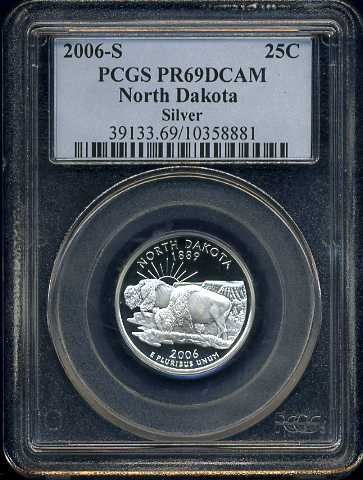 2006-S Silver North Dakota Quarter PCGS PR69DCAM