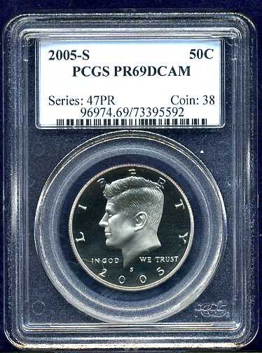 2005-S Clad Proof Kennedy Half Dollar PCGS PR69DCAM