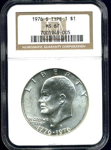 1976-S Silver Bicentennial Ike Dollar NGC MS67