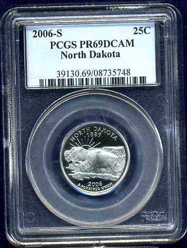 2006-S Clad North Dakota Quarter PCGS PR69DCAM