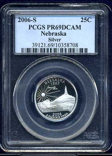 2006-S Silver Nebraska Quarter PCGS PR69DCAM