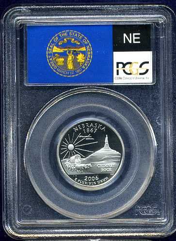 2006-S Clad Nebraska Quarter PCGS PR69DCAM Flag Holder