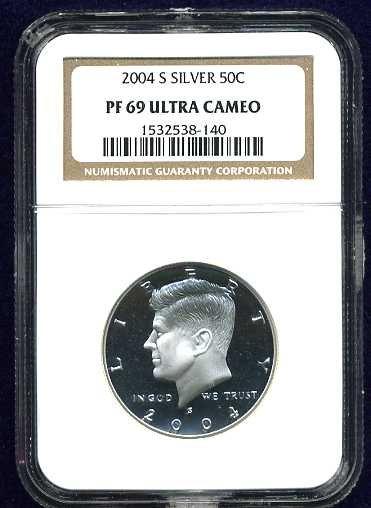 2004-S Silver Kennedy Half Dollar NGC PF69UCAM