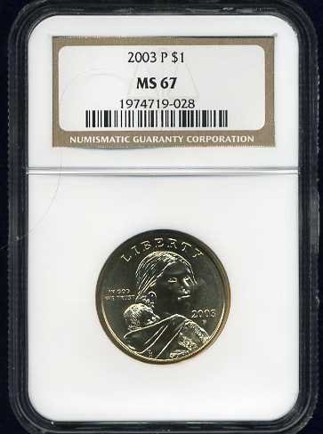 2003-P Sacagawea Golden Dollar NGC MS67