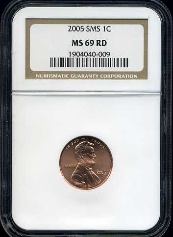 2005 SMS Lincoln Cent NGC MS69 Red