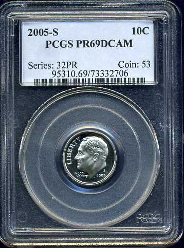 2005-S Roosevelt Dime PCGS PR69DCAM