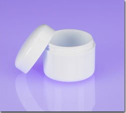 (100) 1/3 oz. White Cosmetic Jars with Lined Cap