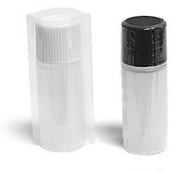 (50) 1/4 oz. Natural Plastic Sample Vials with Caps and Shrink Bands