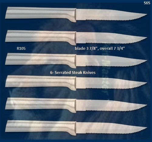 S6S Six Serrated Steak Knives Holiday Gift Set (Rada Cutlery)