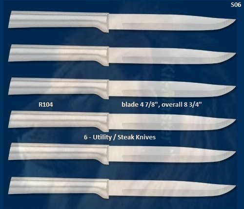 S06 Six Utility/Steak Knives Holiday Cutlery Gift Set (Rada Cutlery)