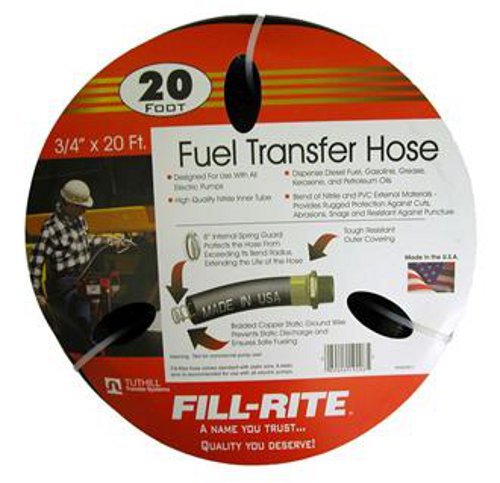 FRH07520 Fill-Rite 3/4" x 20 Ft Fuel Tank Transfer Pump Hose