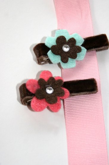 Set of two vintage alligator hair clips