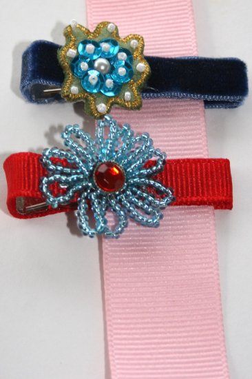Set of two vintage alligator hair clips