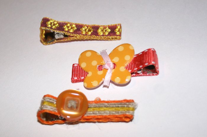 Set of three retro alligator clips