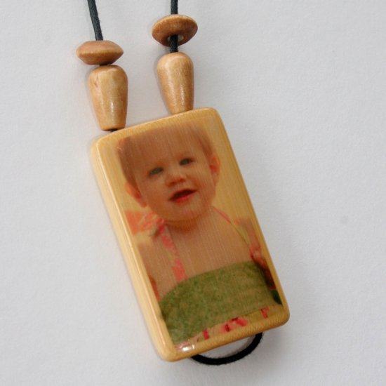 Bamboo Tile Photo Necklace