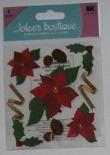 Jolee's Boutique POINSETTIAS Christmas Stickers - NEW!