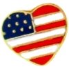 American Flag Heart Charm