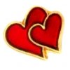 Red Double Heart Charm