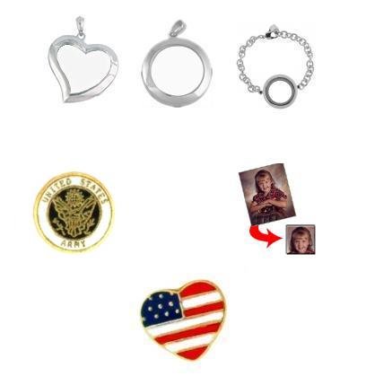 Army Charm Locket Set