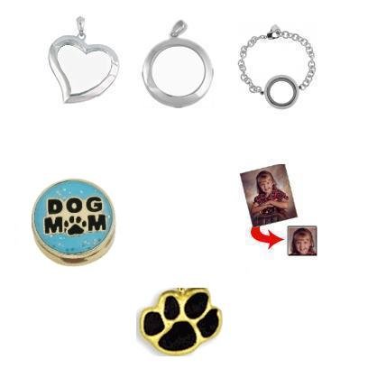 Dog Mom Charm Locket Set