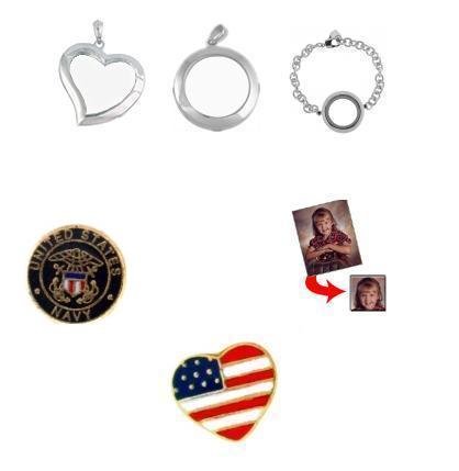 Navy Charm Locket Set