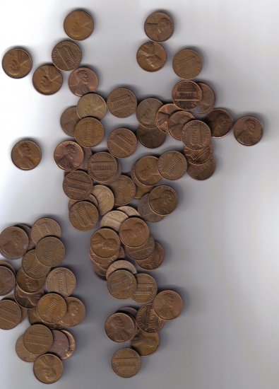 $10 Face Value Copper Cents (95% Copper Type)