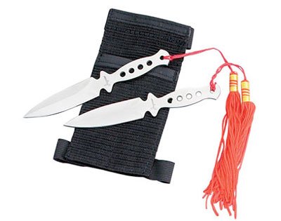 Set of 2 5" Throwing Knives with Wrist Sheath