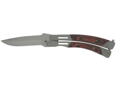 Pakkawood Curved Handle Butterfly Knife