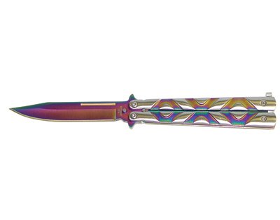Titanium Nitrate Rainbow Butterfly Knife