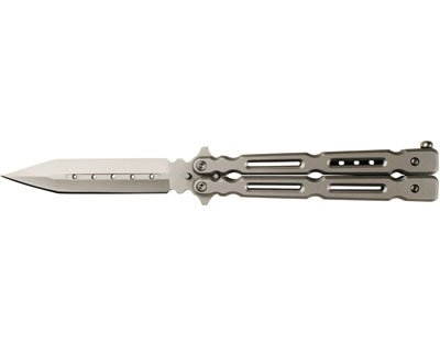 Spear Tip Butterfly Knife - Silver